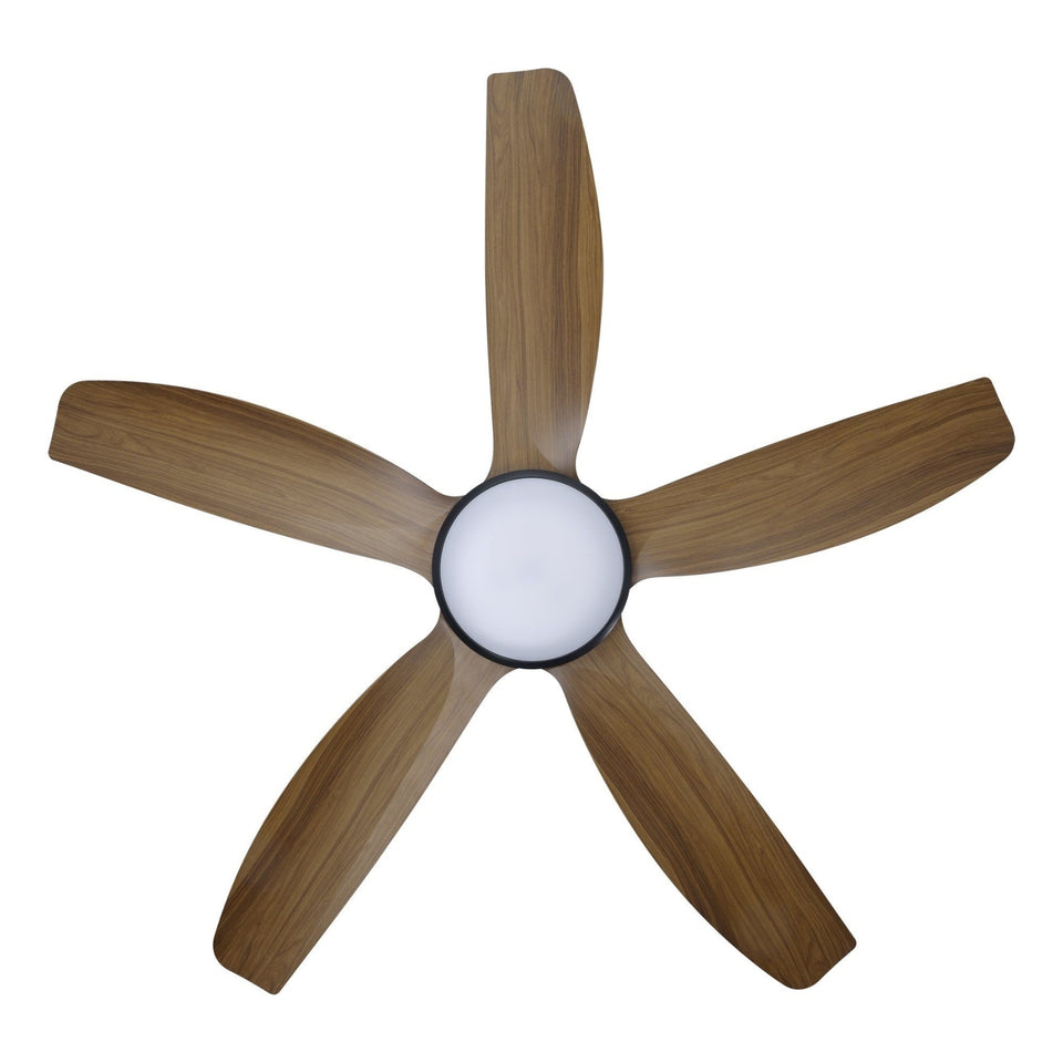 Eglo Miami 48 DC Ceiling Fan with LED Light Black/ Teak