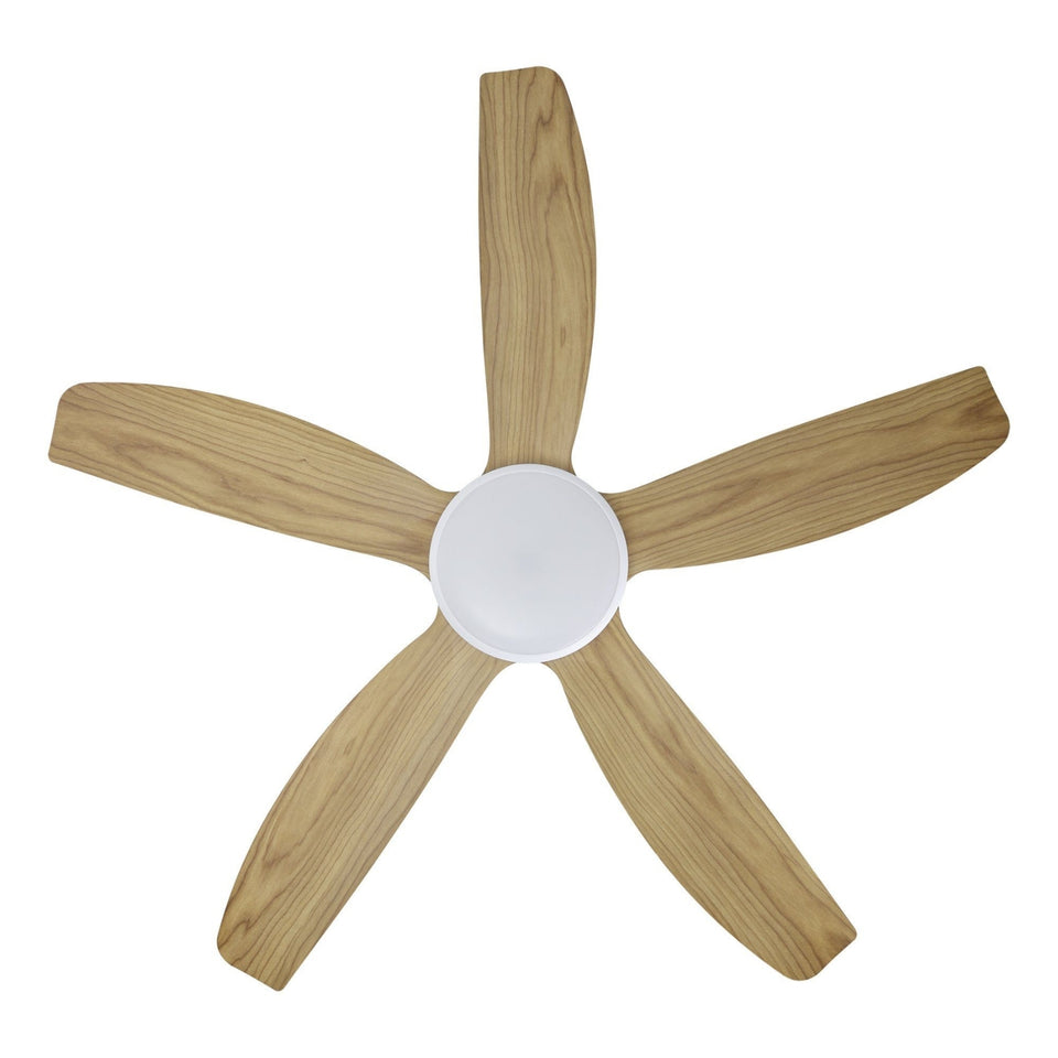 Eglo Miami 48 DC Ceiling Fan with LED Light White/Blackbutt