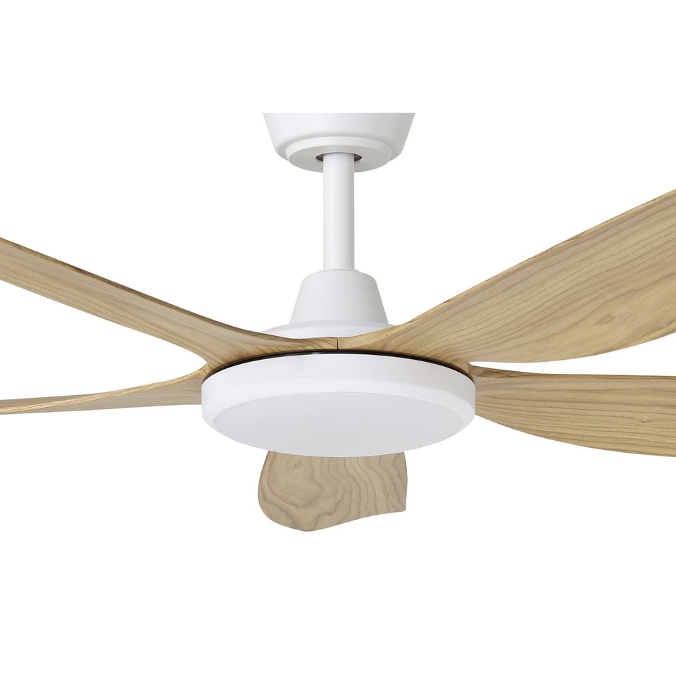 Eglo Miami 48 DC Ceiling Fan with LED Light White/Blackbutt