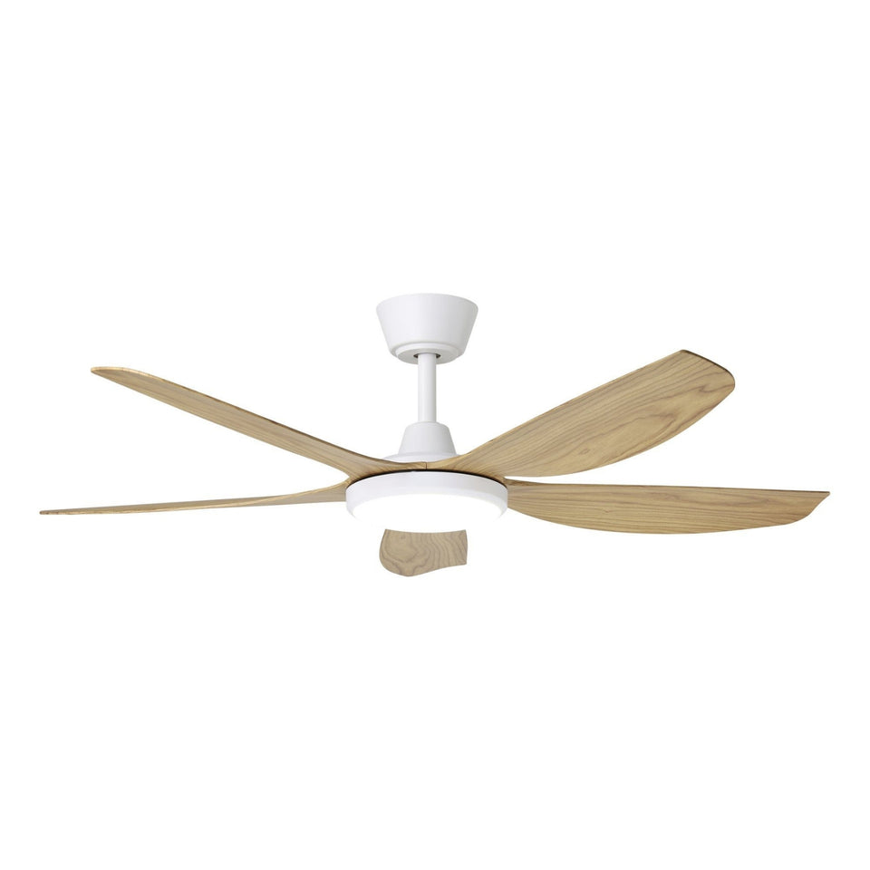 Eglo Miami 48 DC Ceiling Fan with LED Light White/Blackbutt