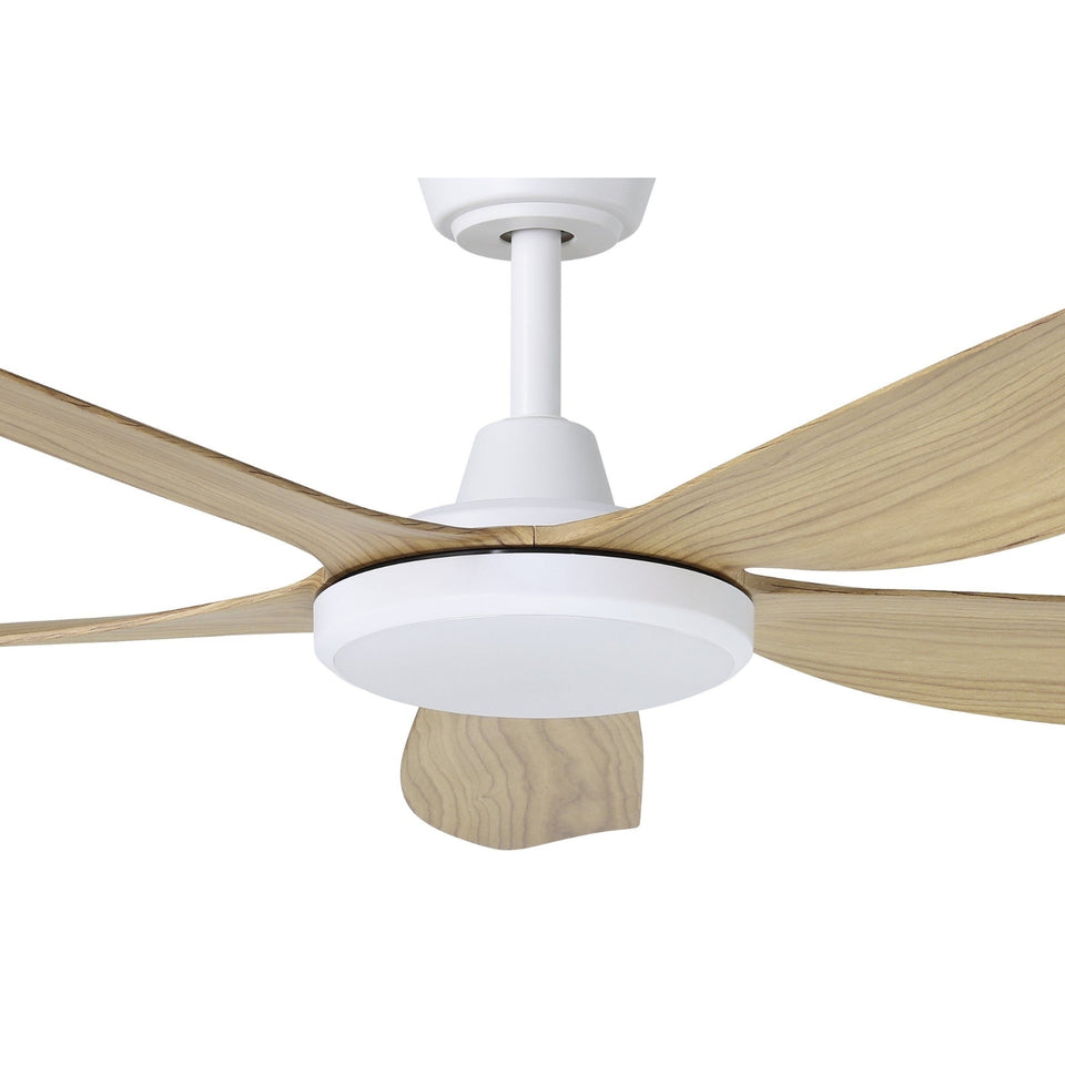 Eglo Miami 52 DC Ceiling Fan with LED Light White/Blackbutt