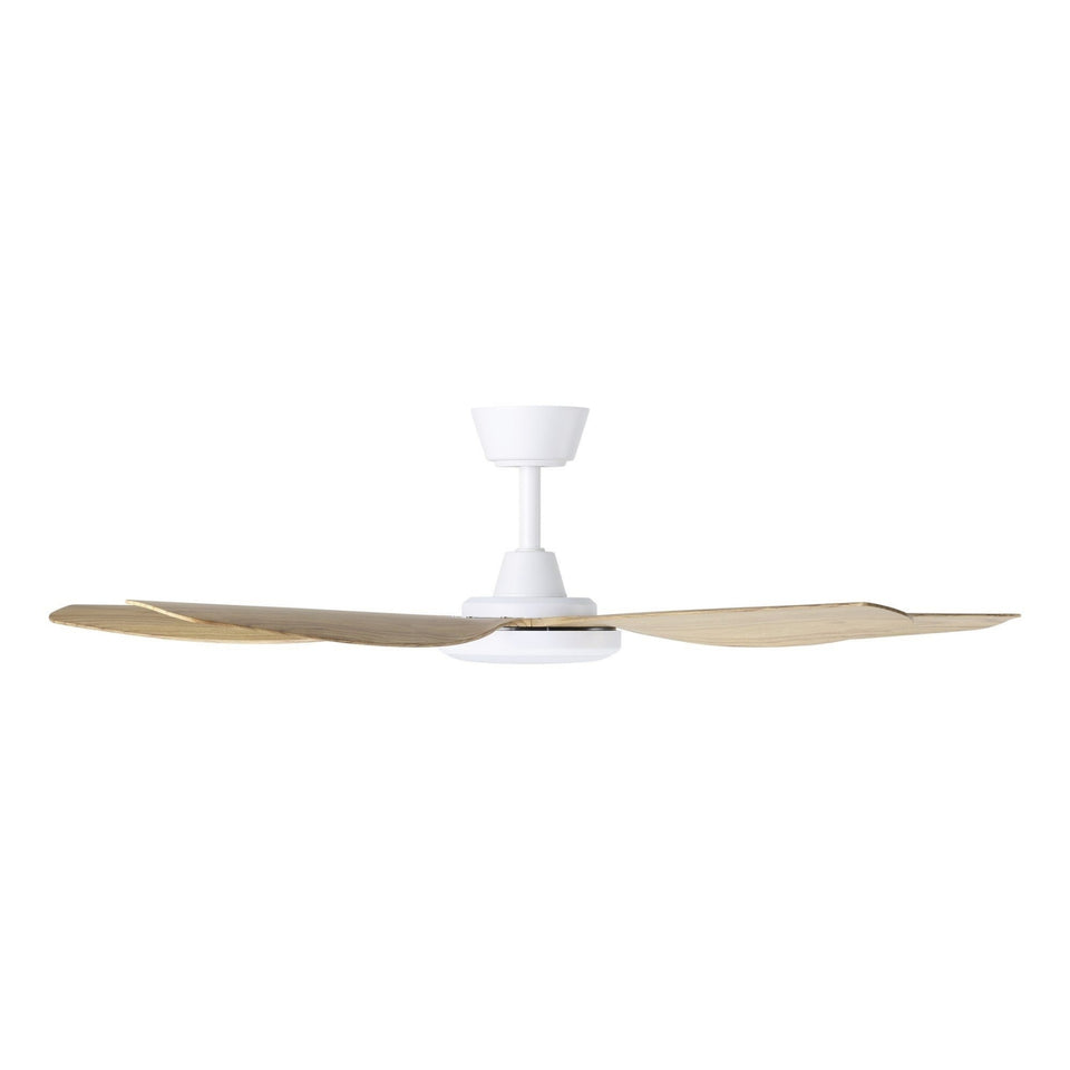 Eglo Miami 52 DC Ceiling Fan with LED Light White/Blackbutt