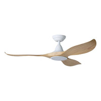 Eglo Noosa 52in 132cm DC Ceiling  Fan with 18W LED CCT Light - White with Bamboo Finish 20684816 - The Blue Space