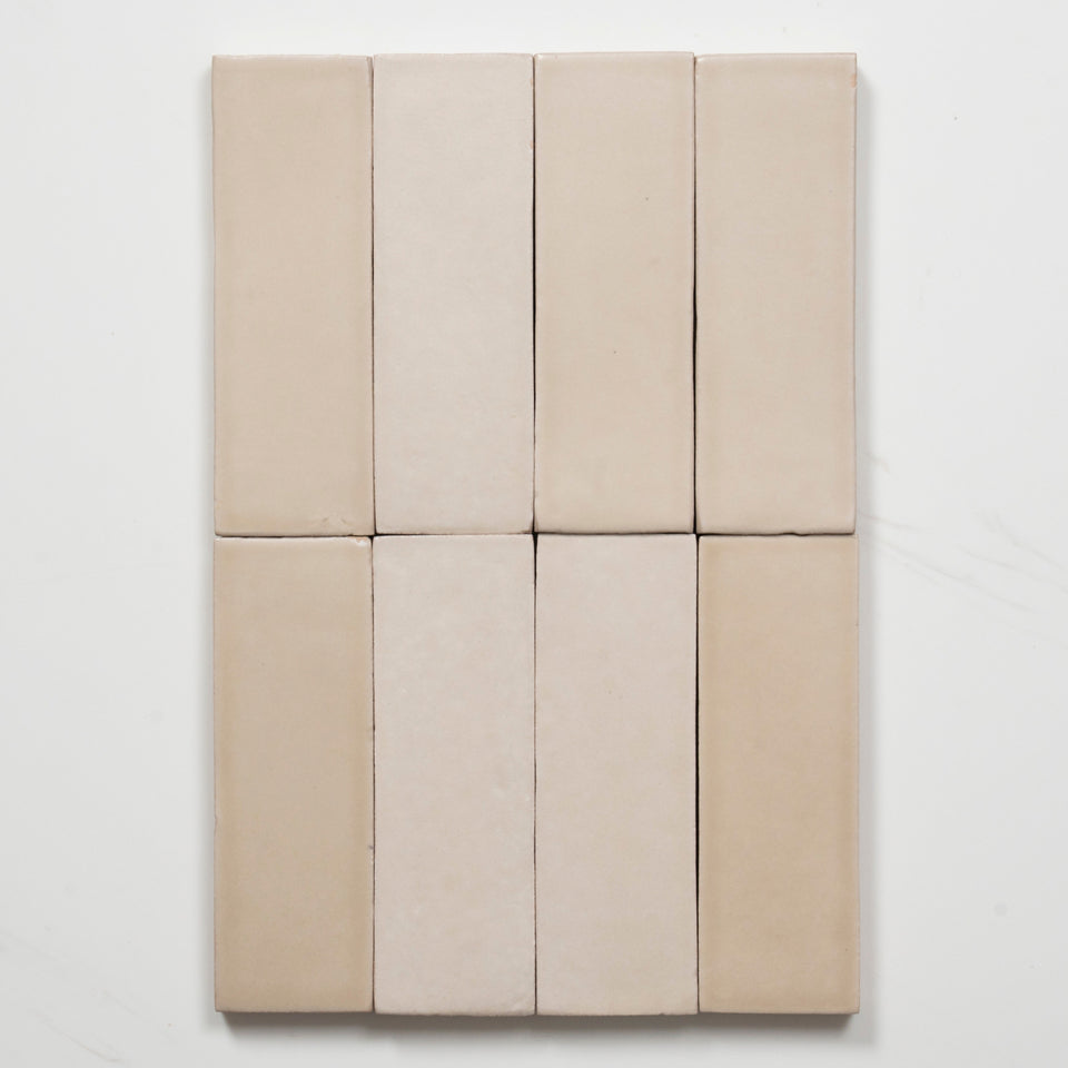Evelyn Off-White Handmade Bejmat Satin Tile 150 x 50mm