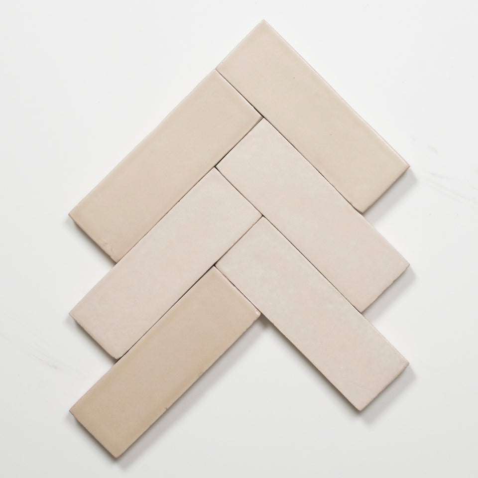 Evelyn Off-White Handmade Bejmat Satin Tile 150 x 50mm