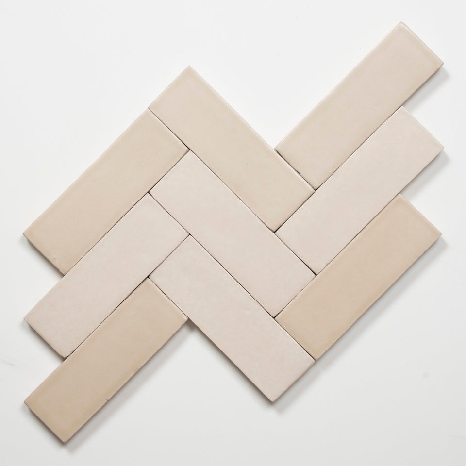 Evelyn Off-White Handmade Bejmat Satin Tile 150 x 50mm