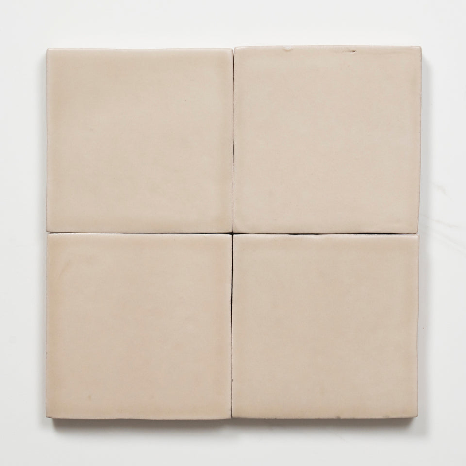 Evelyn Off-White Handmade Zellige Satin Tile 100 x 100mm