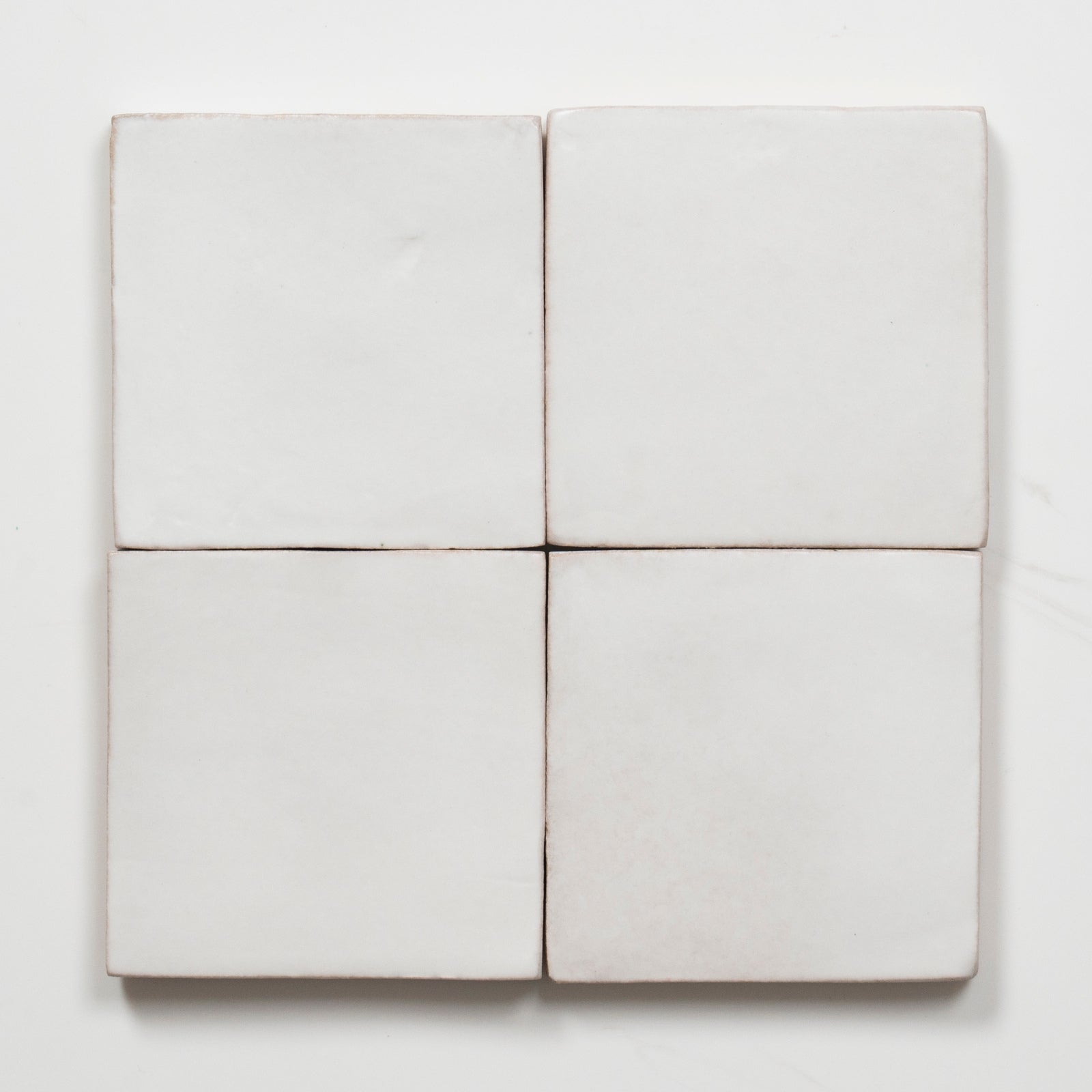 Faces Evelyn Pure White Handmade Zellige Satin Tile 100 x 100mm BYRCH1 - The Blue Space