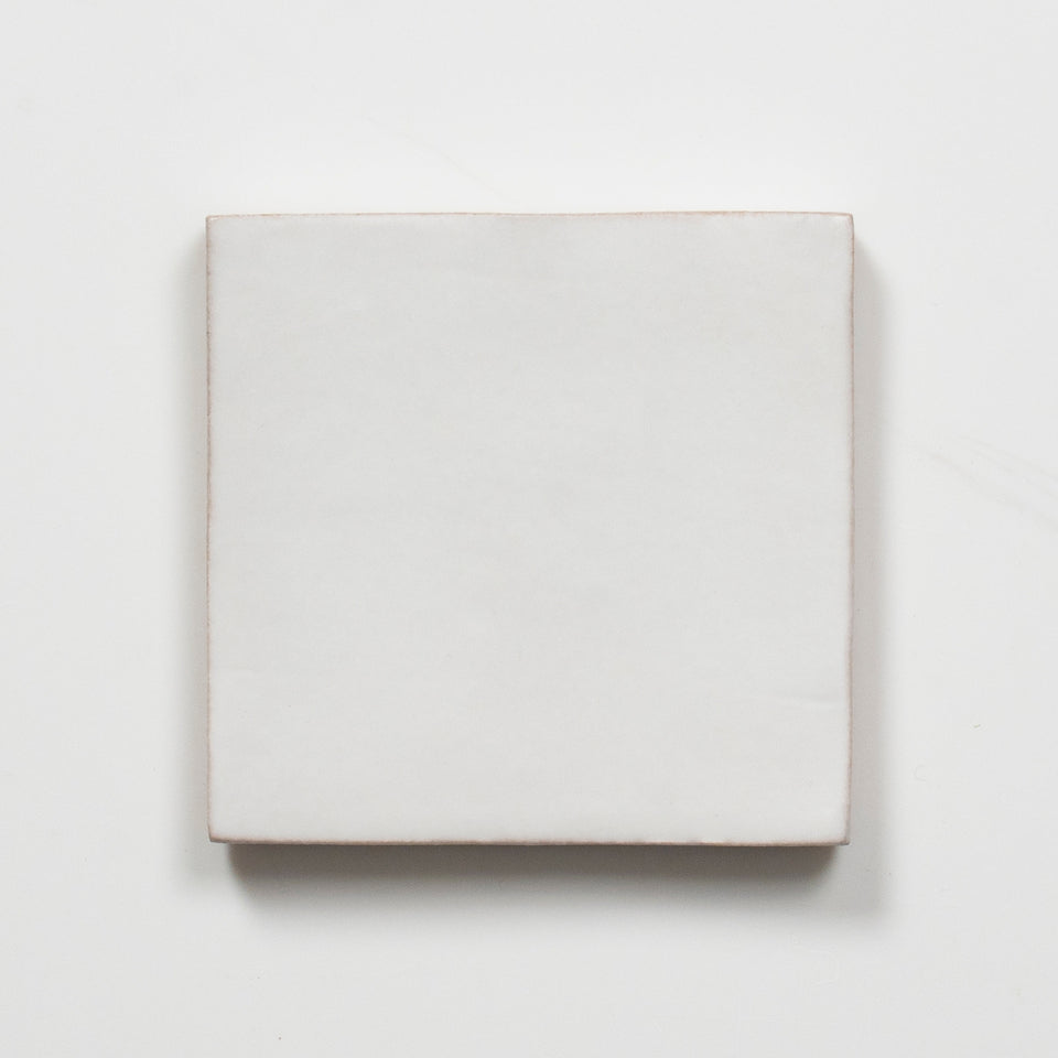Evelyn Pure White Handmade Zellige Satin Tile 100 x 100mm