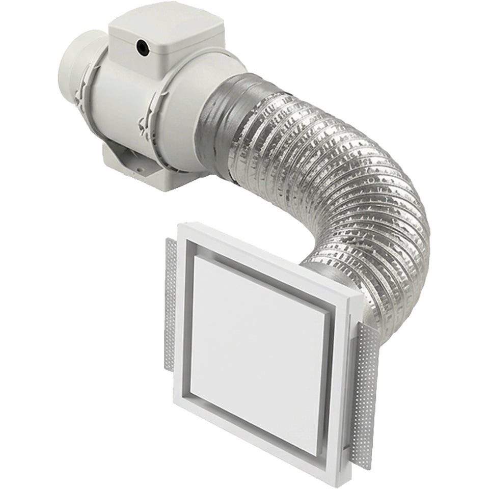 Fanco Designer 125mm Square Bathroom Ventilation Kit White