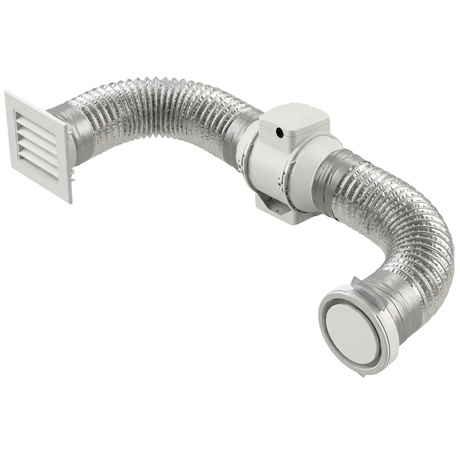 With Eave Vent Fanco Designer 150mm Round Bathroom Ventilation Kit White EKEVROTT150 - The Blue Space