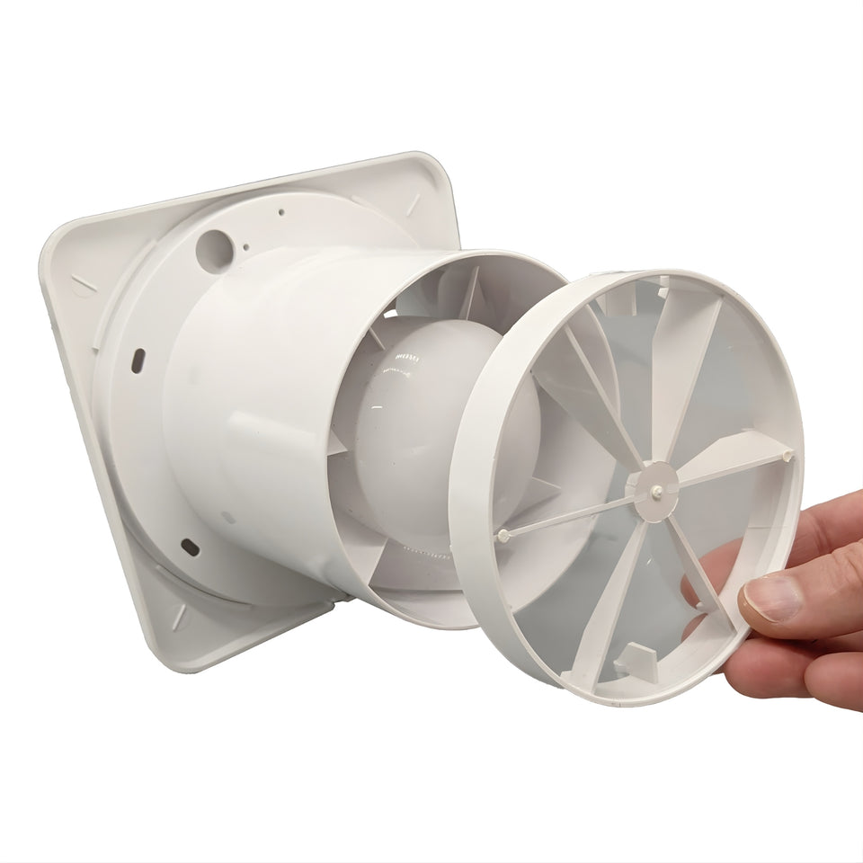 Fanco Dynamic Wall/Ceiling 100mm Duct Square Exhaust Fan Gloss White