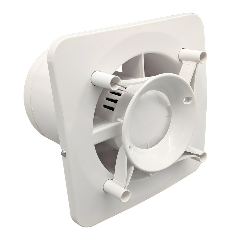 Fanco Dynamic Wall/Ceiling 100mm Duct Square Exhaust Fan Gloss White