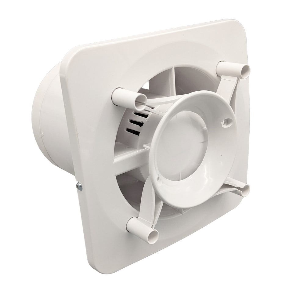 Fanco Dynamic Wall/Ceiling 125mm Duct Square Exhaust Fan Gloss White