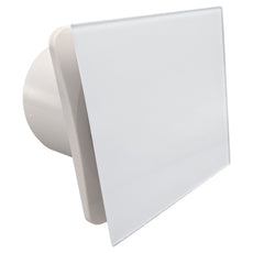 Fanco Dynamic 150mm Duct Square Exhaust Fan Glass White W-EMVUDY13-PWH - The Blue Space