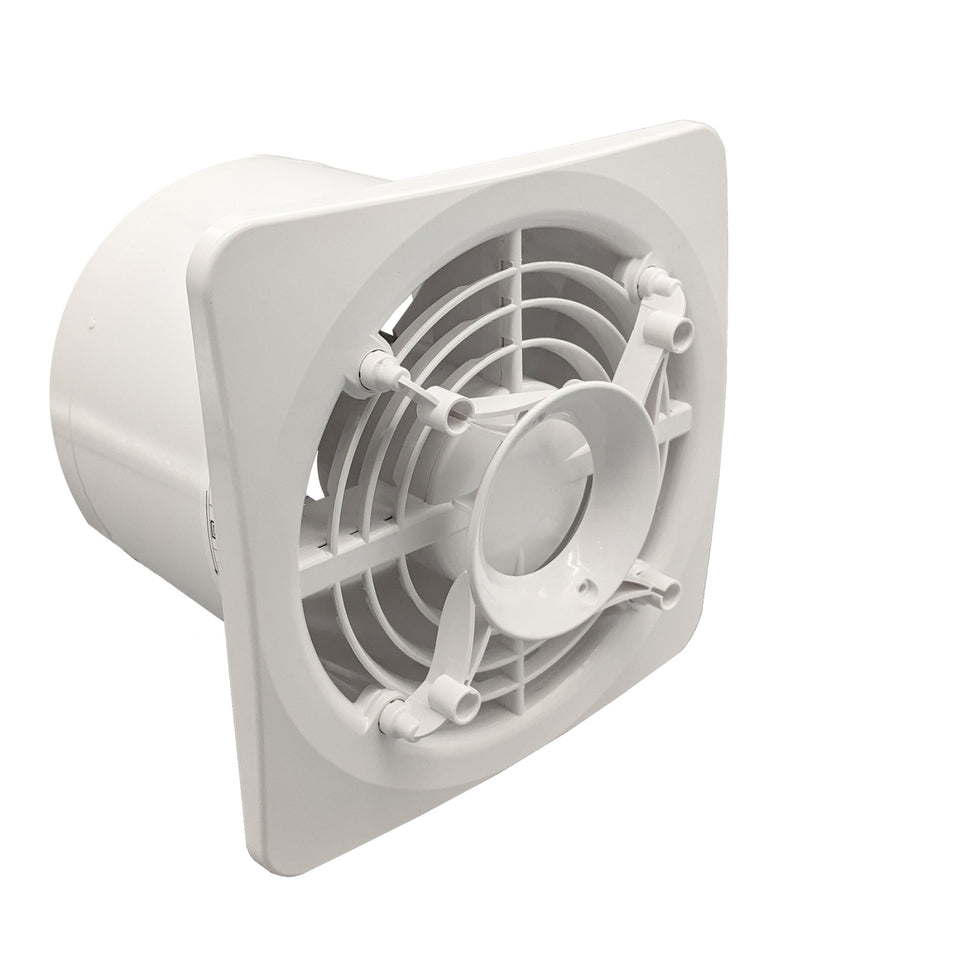 Fanco Dynamic Wall/Ceiling 150mm Duct Square Exhaust Fan Gloss White