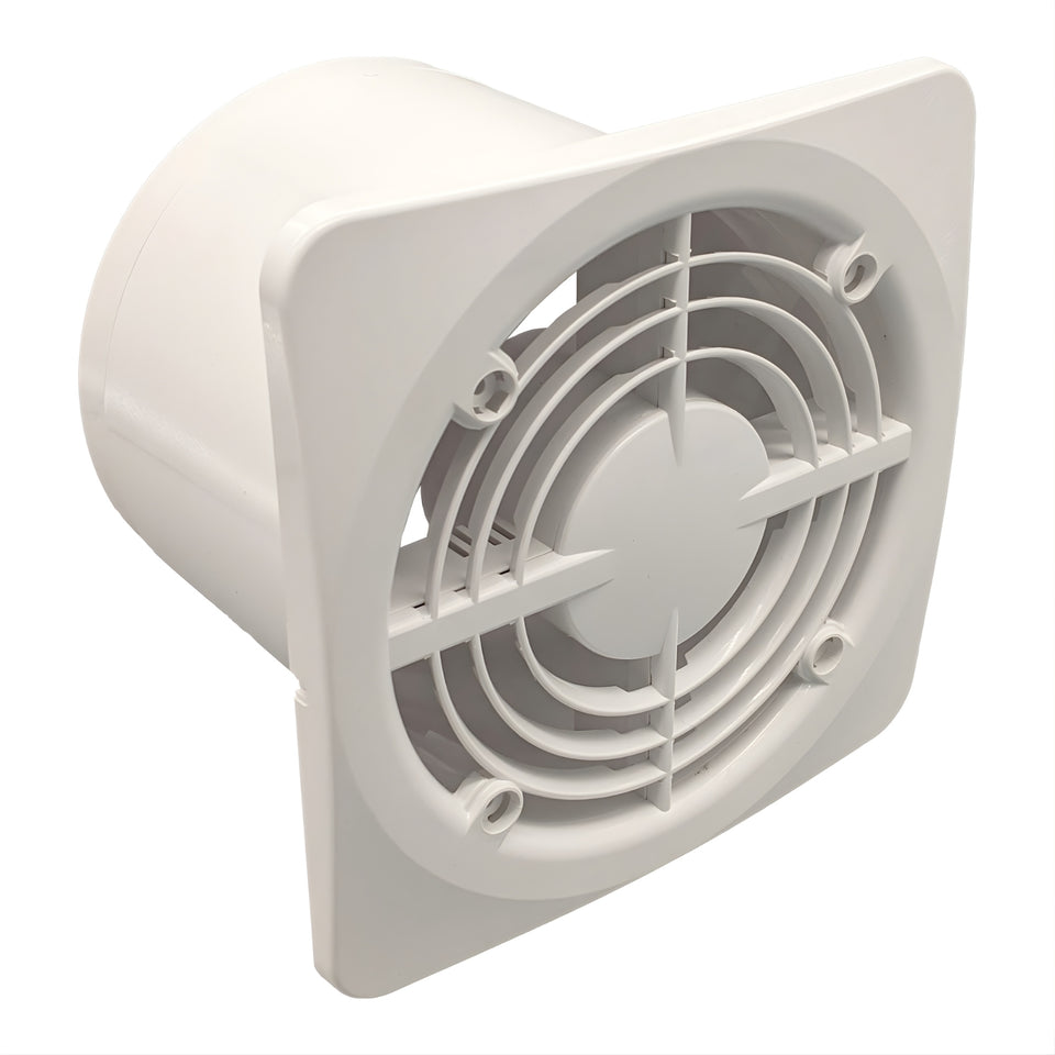 Fanco Dynamic Wall/Ceiling 150mm Duct Square Exhaust Fan Matte Black