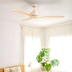 Fanco EarthFirst Wynd 52'' (132cm) DC Ceiling Fan - Ecru and Natural Timber Blades