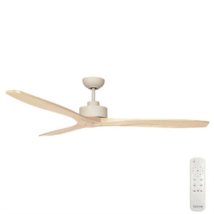 Fanco EarthFirst Wynd 60'' (152cm) DC Ceiling Fan - Ecru and Natural Timber
