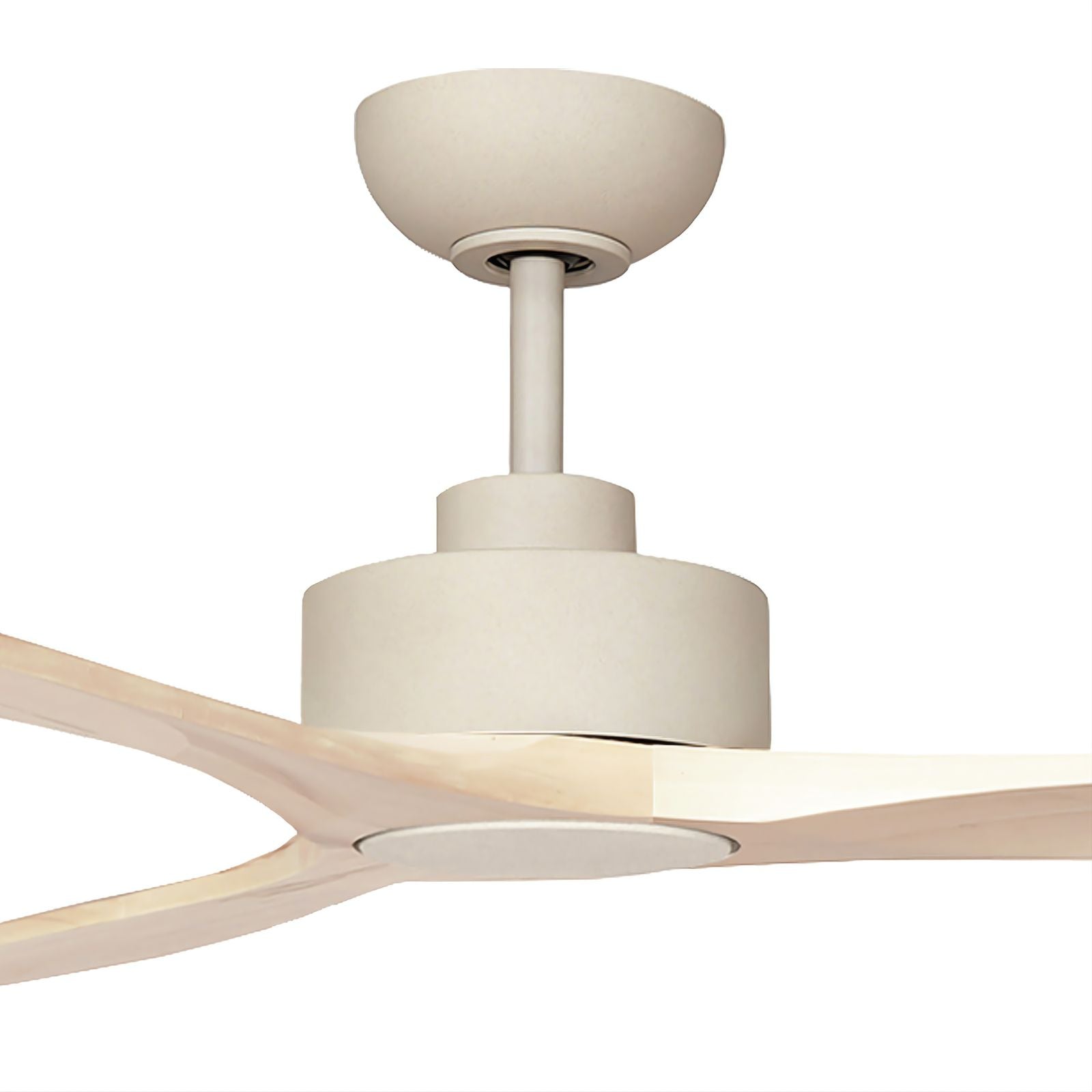 Details Fanco EarthFirst Wynd 60'' (152cm) DC Ceiling Fan with Base Cap- Ecru and Natural Timber F2321/619A - The Blue Space