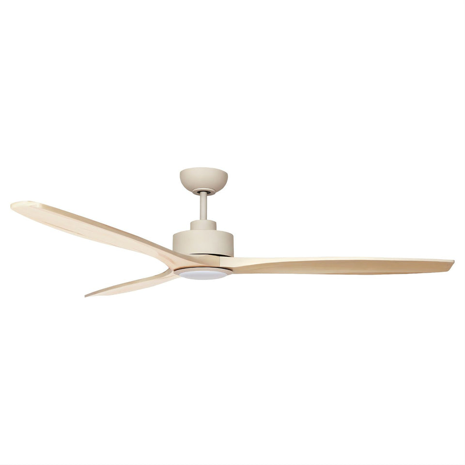 Fanco EarthFirst Wynd 60'' (152cm) DC Ceiling Fan with LED Light - Ecru and Natural Timber