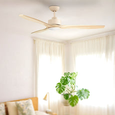 Lifestyle Fanco EarthFirst Wynd 60'' (152cm) DC Ceiling Fan with LED Light - Ecru and Natural Timber KF2321/619A - The Blue Space