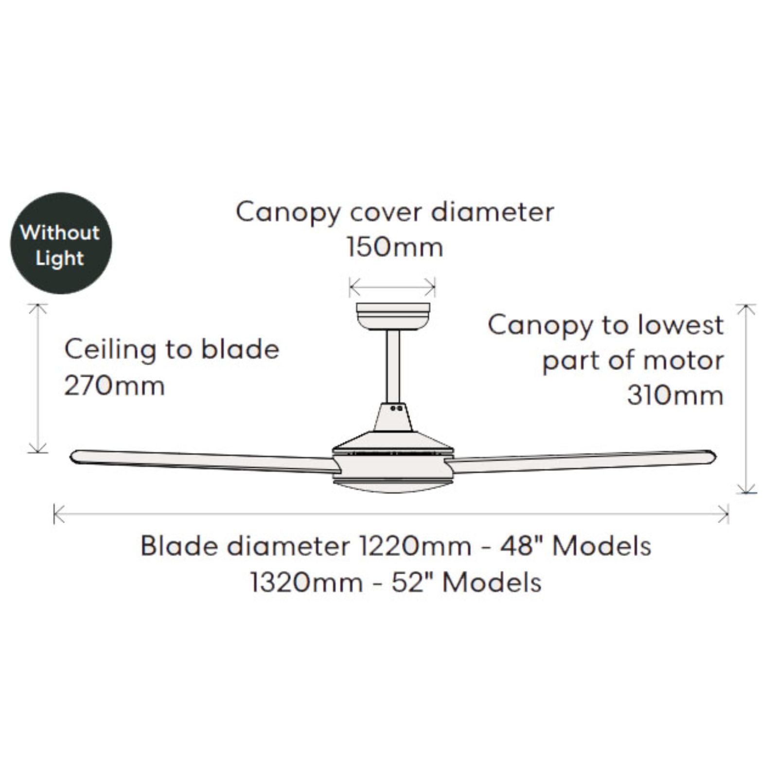 Dimension Fanco Eco Silent 48'' (122cm) DC Ceiling Fan - White F1100/101B - The Blue Space