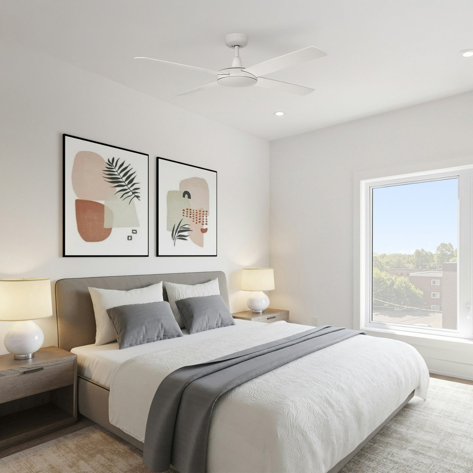 Lifestyle Fanco Eco Silent 52'' (132cm) DC Ceiling Fan with Wall Control - White KF1120/101B - The Blue Space