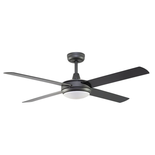 Fanco Eco Silent Deluxe 52'' (132cm) DC Ceiling Fan with LED Light - Black F1201/202B - The Blue Space