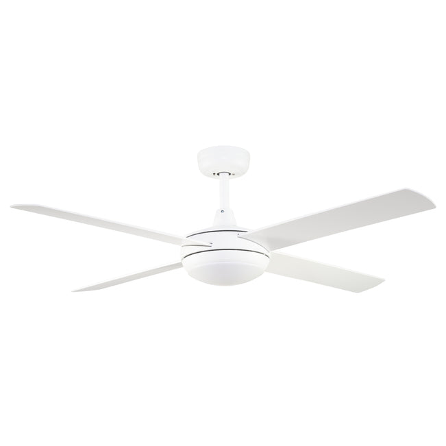 Fanco Eco Silent Deluxe 52'' (132cm) DC Ceiling Fan with LED Light - White F1201/101B - The Blue Space
