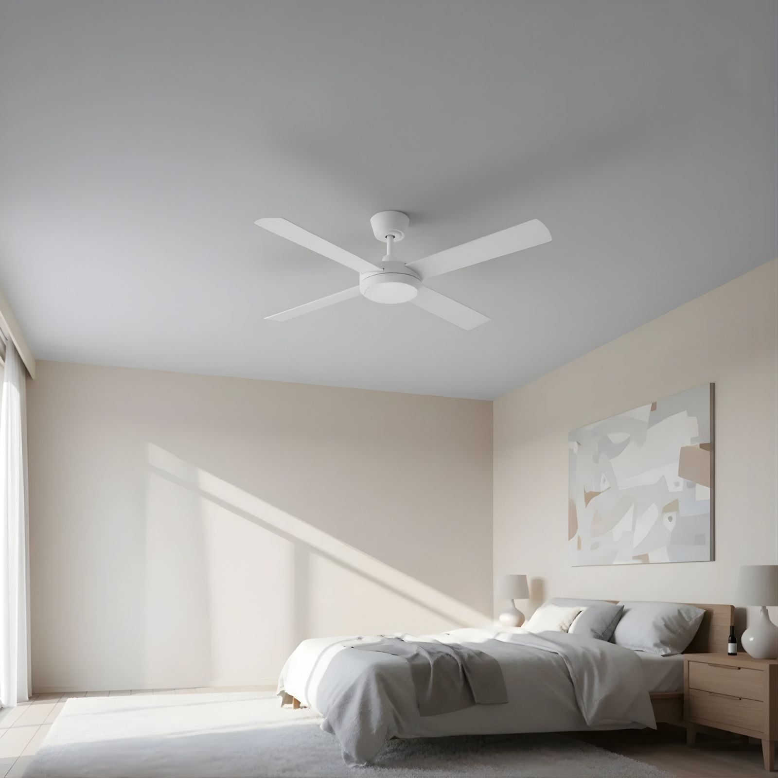 Lifestyle Fanco Eco Silent Pro 48'' (122cm) DC Ceiling Fan with LED Light White F1101/101C - The Blue Space