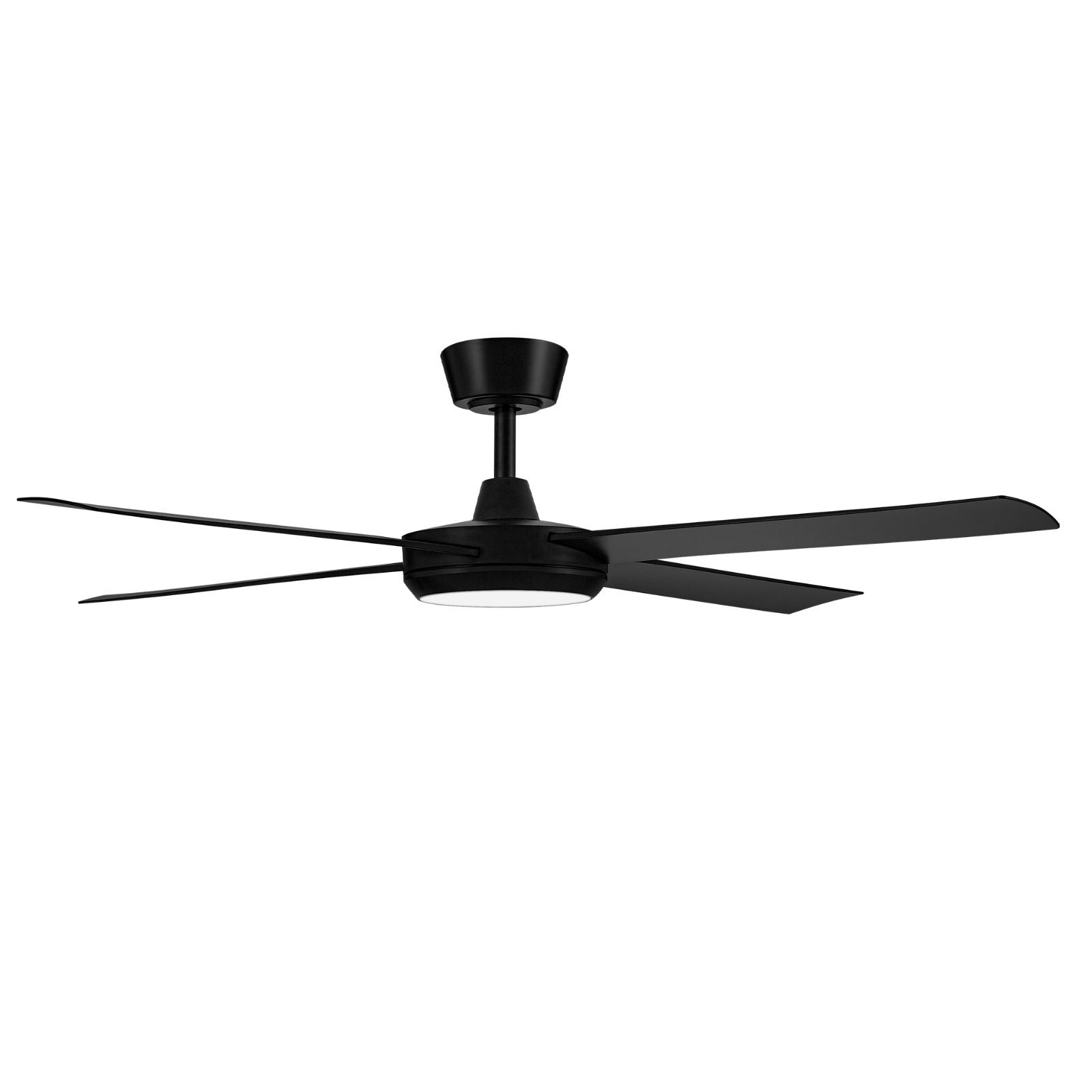 Side View Fanco Eco Silent Pro 56'' (142cm) DC Ceiling Fan with LED Light Black  F1141/202C - The Blue Space