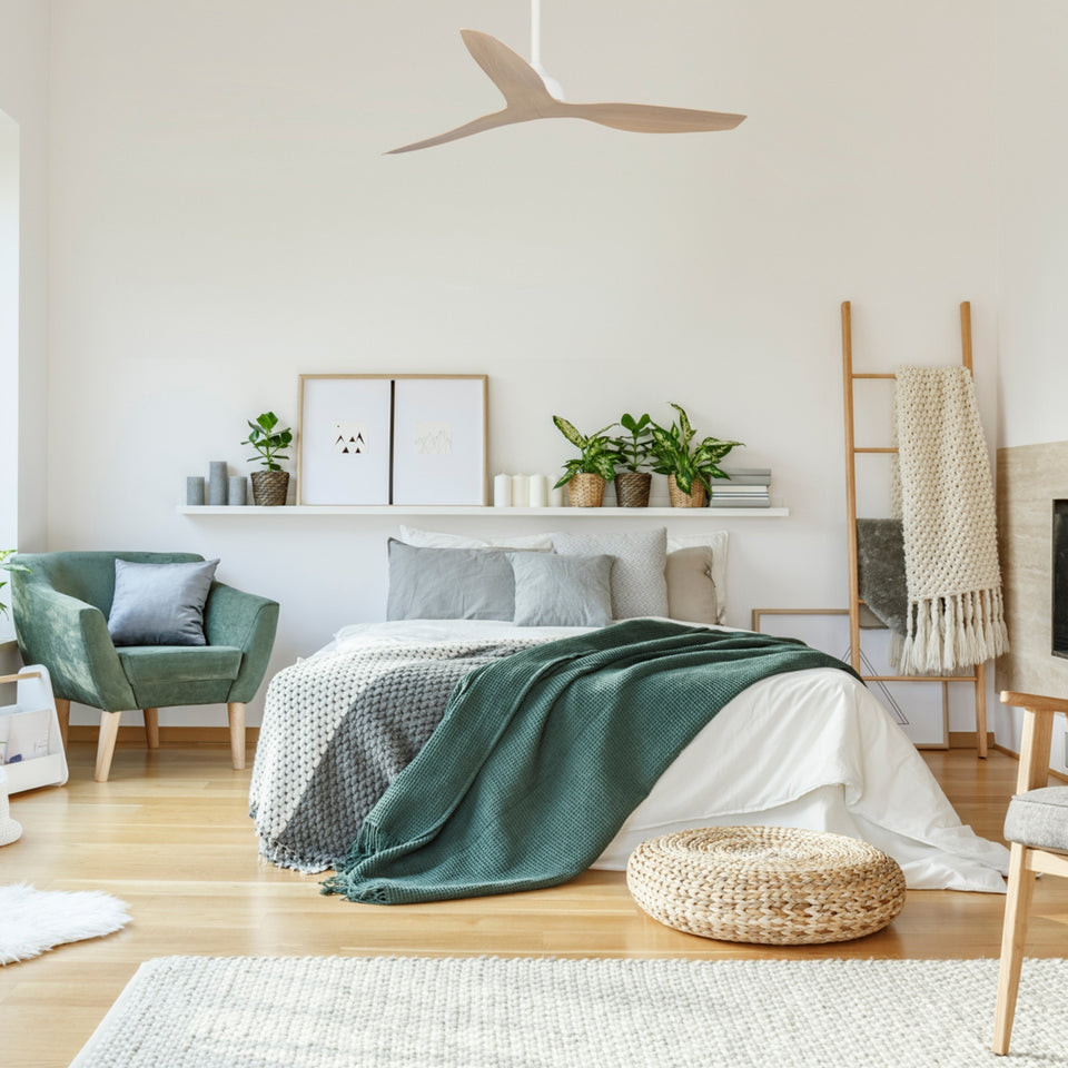 Fanco Eco Style 52'' (132cm) DC Ceiling Fan - White and Beechwood