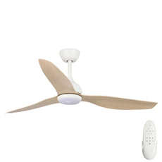 Fanco Eco Style 52'' (132cm) DC Ceiling Fan with LED Light - White and Beechwood F4011/121A - The Blue Space