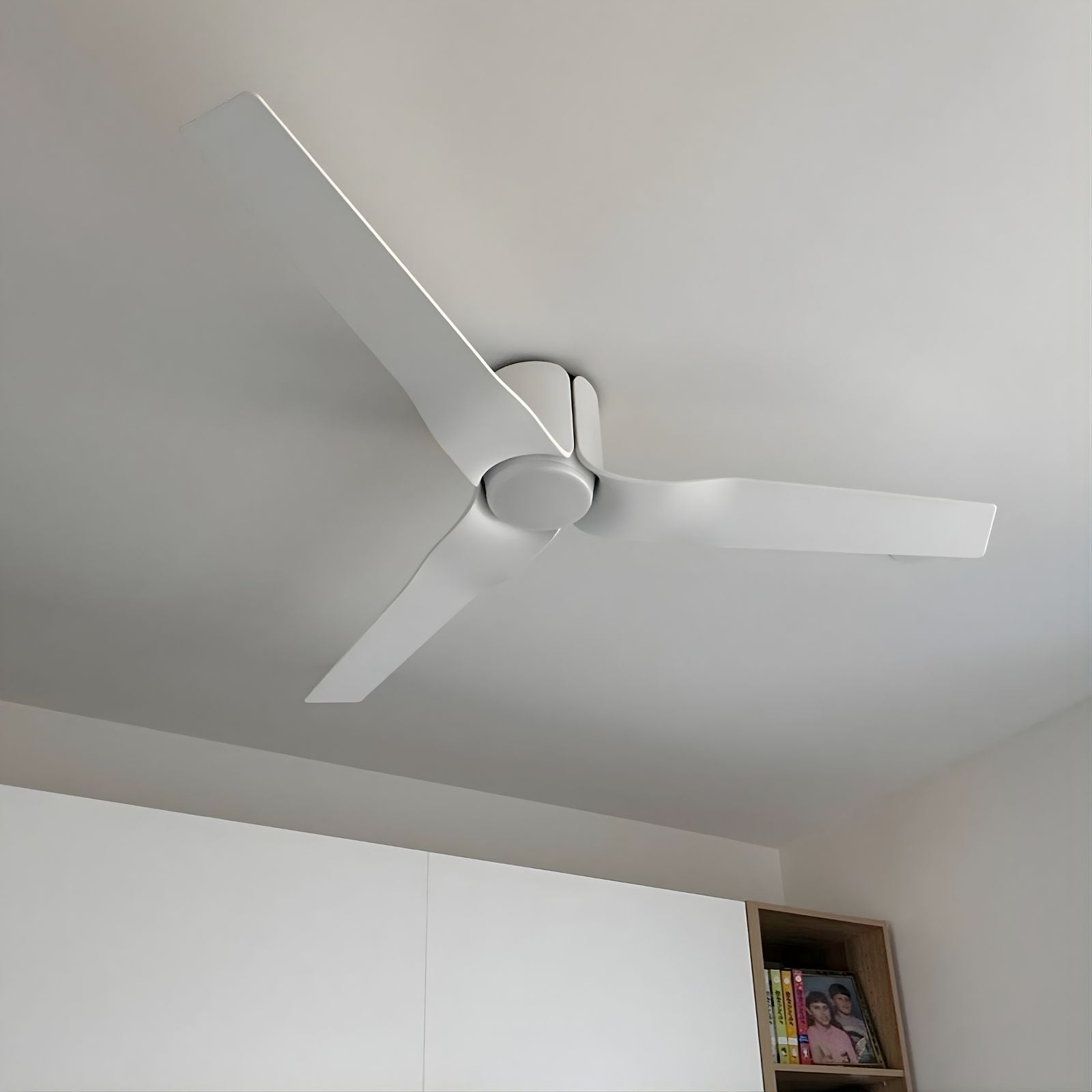 Bottom Fanco Flow 52'' (132cm) DC Ceiling Fan with LED Light - White KF0151/101A - The Blue Space