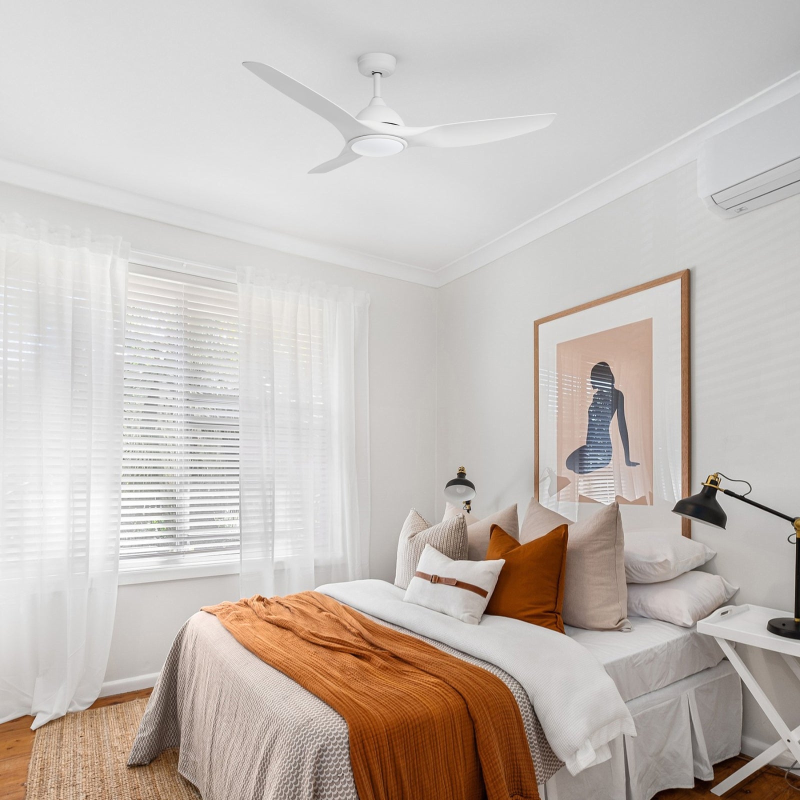 Lifestyle 2 Fanco Horizon High Airflow 52" (132cm) DC Ceiling Fan with LED Light - White KF3001/101C - The Blue Space