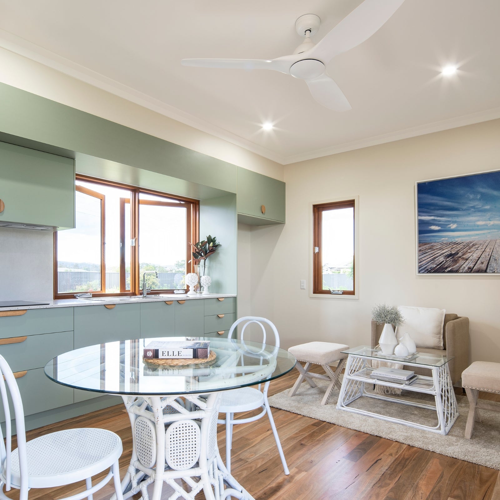 Lifestyle Fanco Horizon High Airflow 52" (132cm) DC Ceiling Fan with Wall Control - White KF3000/101C - The Blue Space