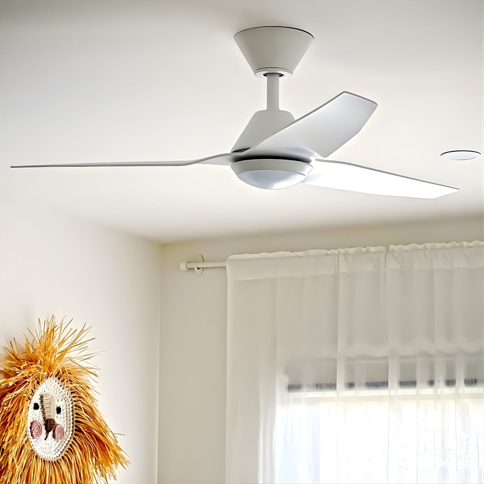 Bedroom Fanco Infinity-iD 48'' (122cm) DC Ceiling Fan with LED Light - White F8001/101B - The Blue Space