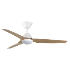 Fanco Infinity-iD 48'' (122cm) DC Ceiling Fan with LED Light - White and Beechwood F8001/121B - The Blue Space
