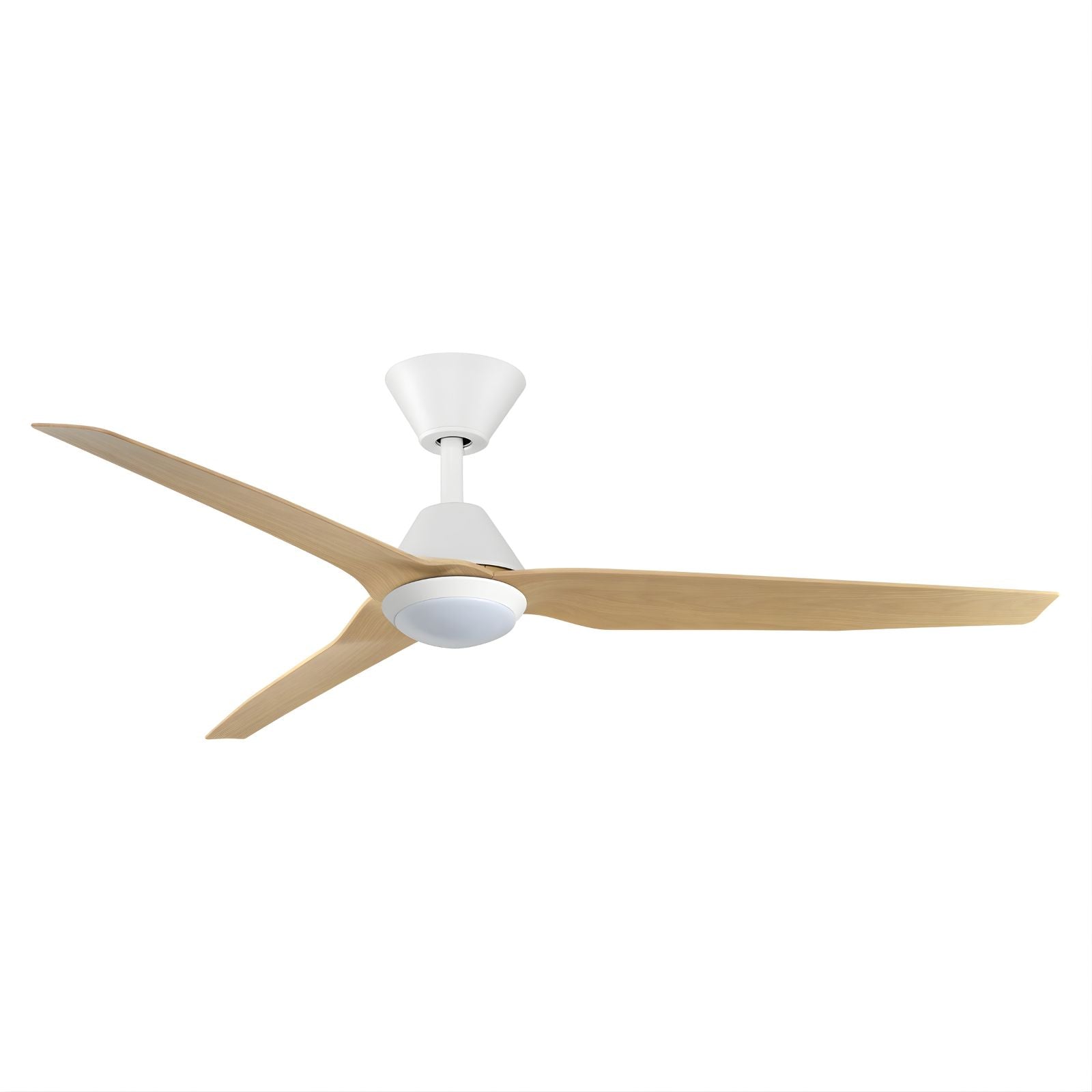 Fanco Infinity-iD 54'' (137cm) DC Ceiling Fan with LED Light - White and Beechwood F8031/121B - The Blue Space