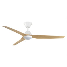 Fanco Infinity-iD 54'' (137cm) DC Ceiling Fan with LED Light - White and Beechwood F8031/121B - The Blue Space