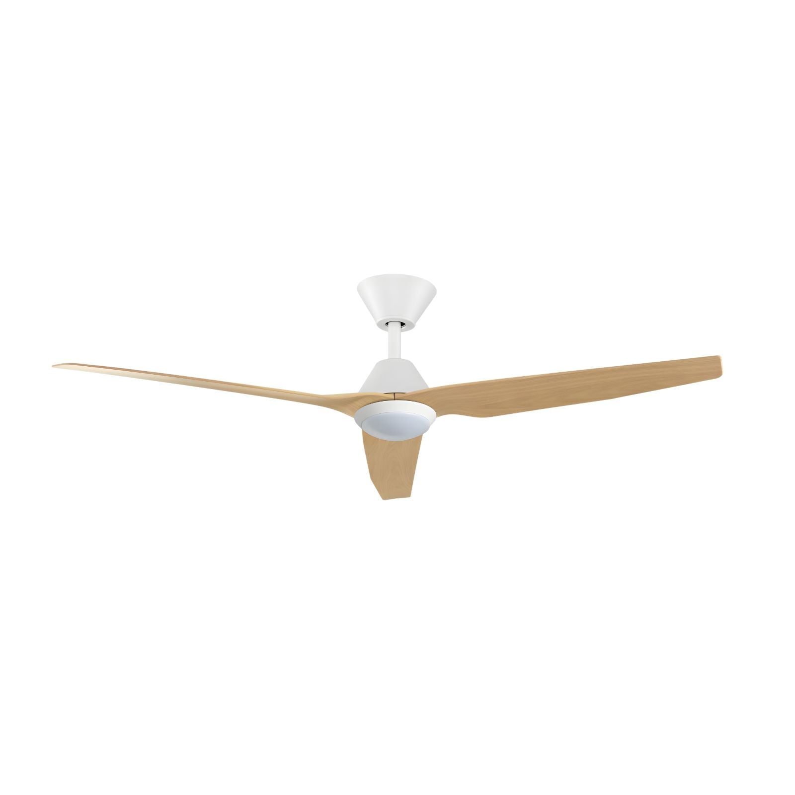 Side Fanco Infinity-iD 54'' (137cm) DC Ceiling Fan with LED Light - White and Beechwood F8031/121B - The Blue Space