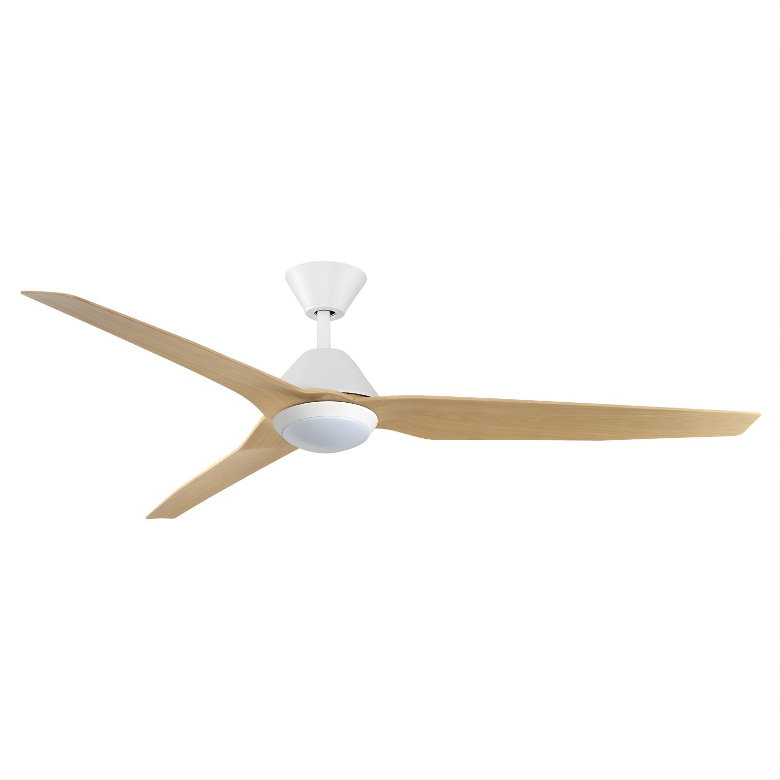 Fanco Infinity-iD 64'' (163cm) DC Ceiling Fan with LED Light - White and Beechwood KF8041/121B - The Blue Space