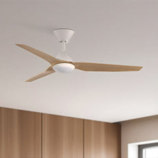 Lifestyle Fanco Infinity-iD 64'' (163cm) DC Ceiling Fan with LED Light - White and Beechwood KF8041/121B - The Blue Space
