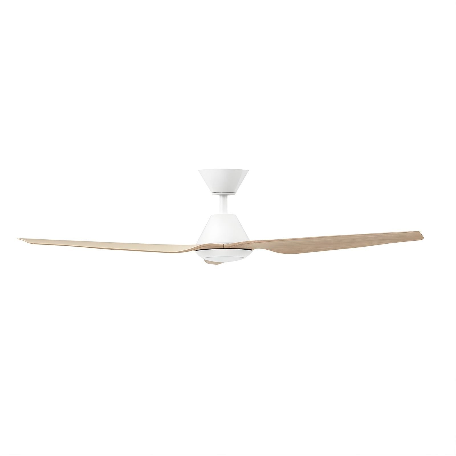 Side View Fanco Infinity-iD v3 54'' (137cm) DC Ceiling Fan with LED Light White and Beechwood  F8031/121C - The Blue Space