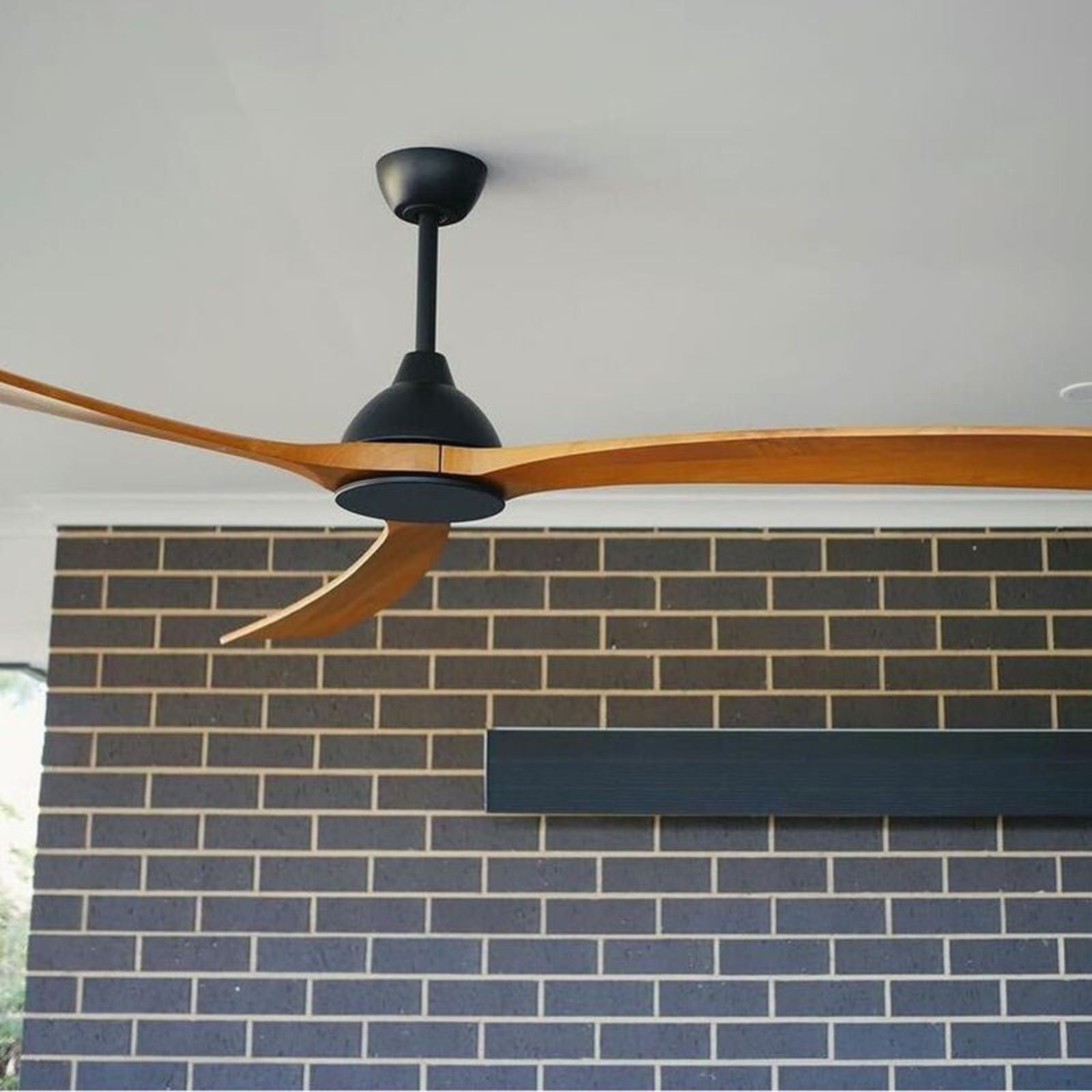 Fanco Sanctuary 52'' (132cm) DC Ceiling Fan - Black and Teak F6000/218A Outdoor - The Blue Space