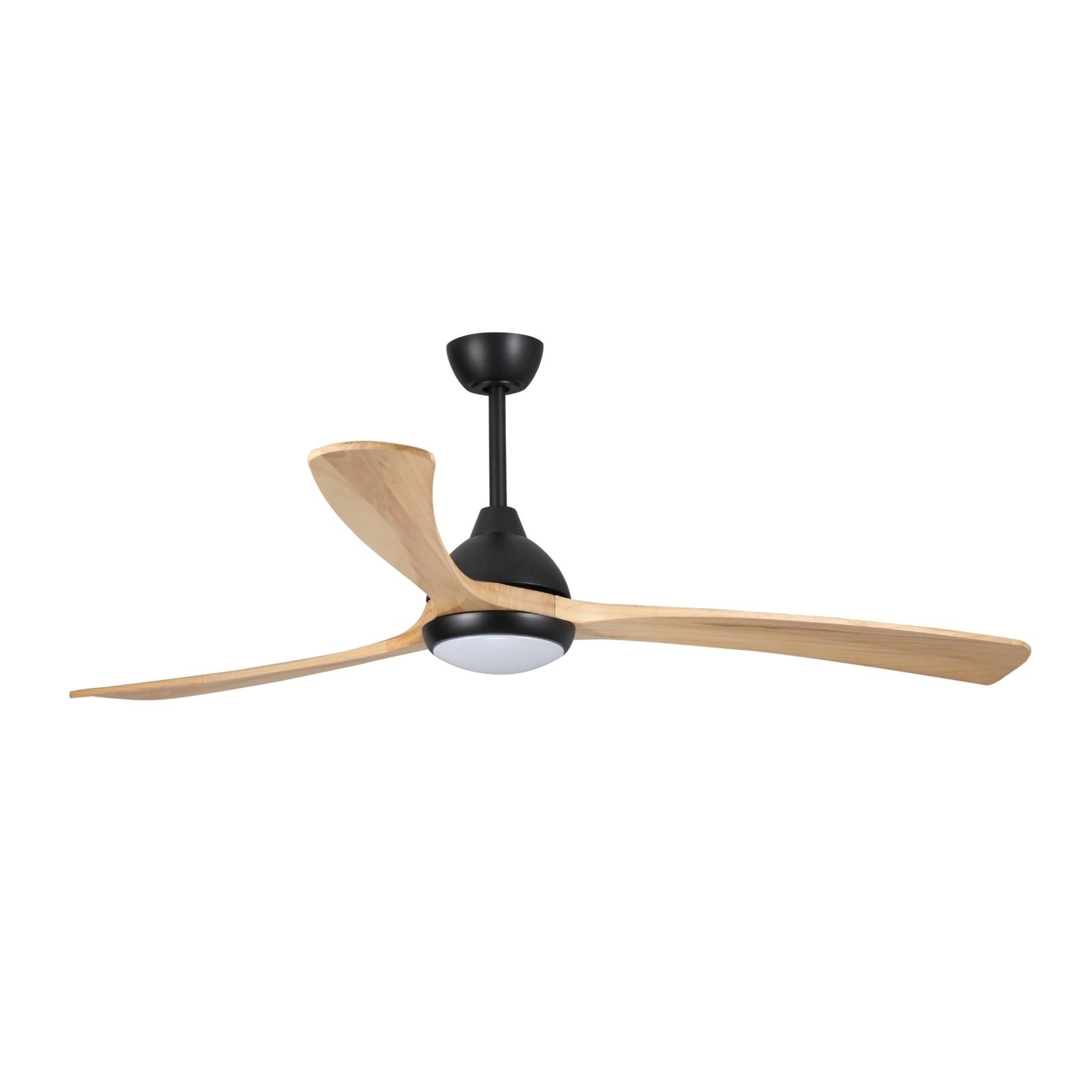 Side View Fanco Sanctuary 52'' (132cm) DC Ceiling Fan with LED Light - Black and Natural F6001/219A - The Blue Space