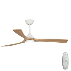 Fanco Sanctuary 52'' (132cm) DC Ceiling Fan with LED Light - White and Natural F6001/119A with Remote - The Blue Space