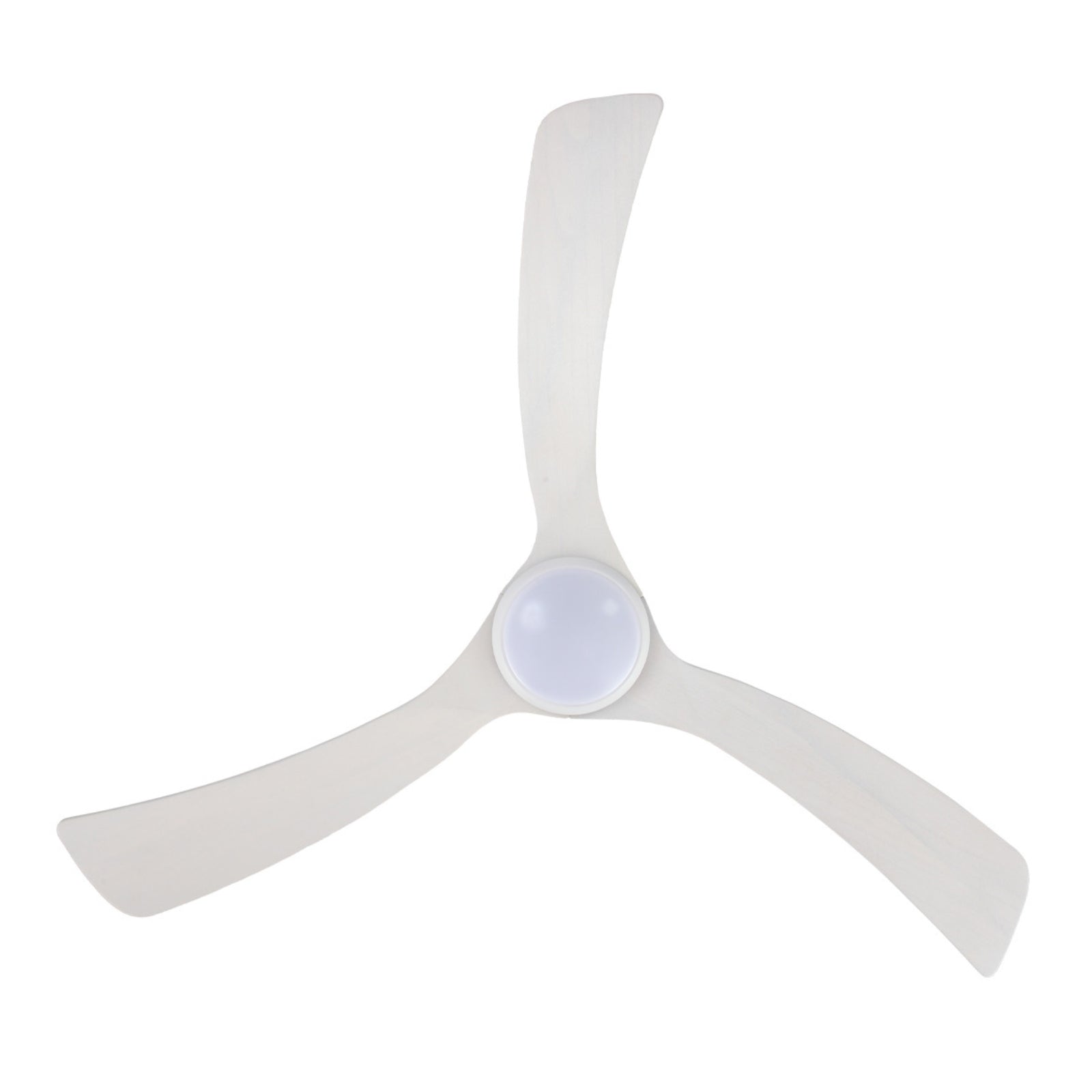 Bottom View Fanco Sanctuary 52'' (132cm) DC Ceiling Fan with LED Light - White and Whitewash F6001/120A - The Blue Space