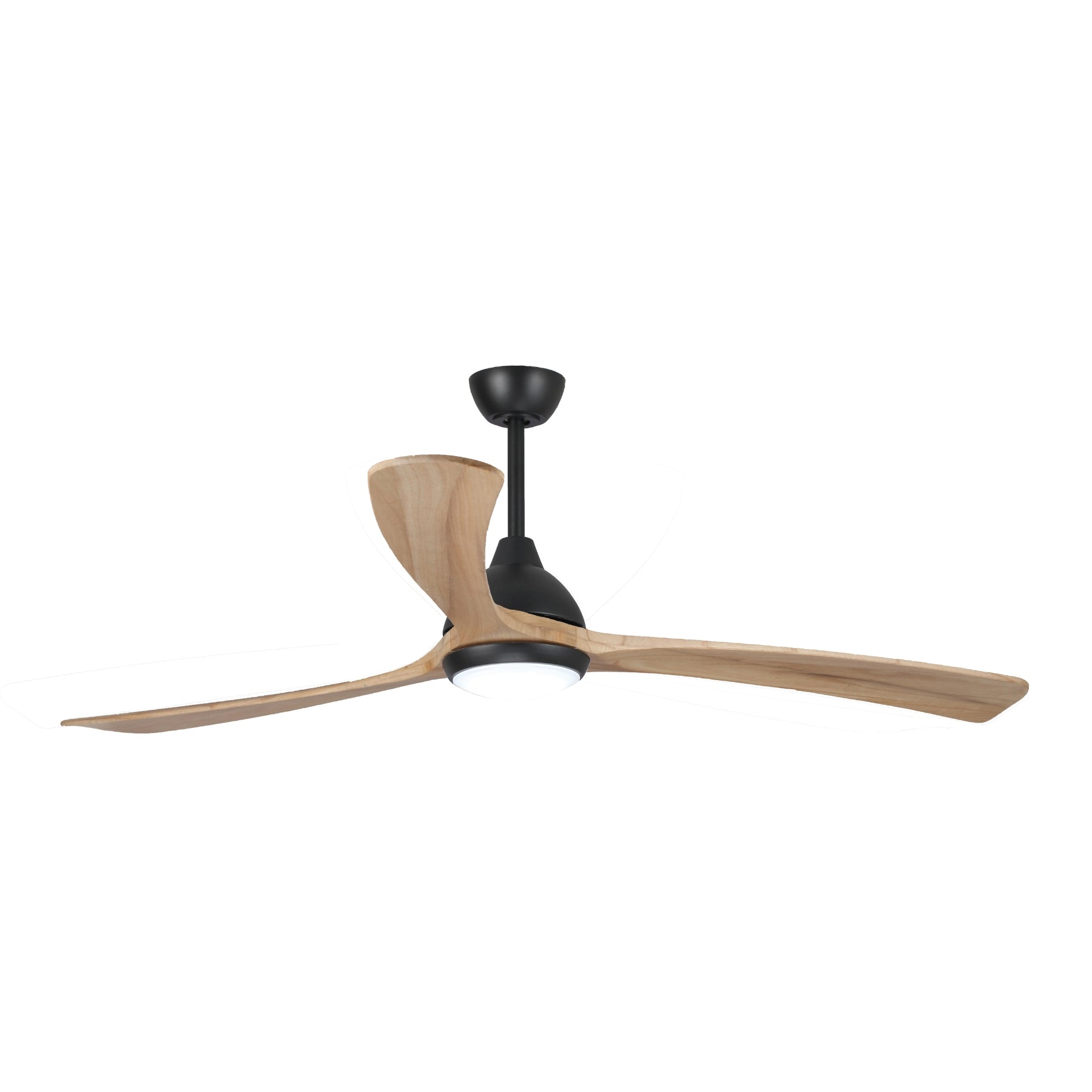 Side View Fanco Sanctuary 70'' (178cm) DC Ceiling Fan with LED Light - Black and Natural KF6011/219A - The Blue Space